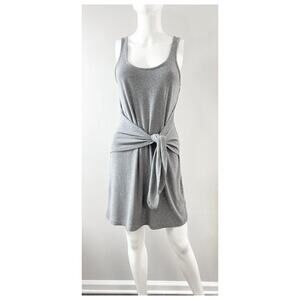 Aerie Gray Ribbed Tank Mini Dress With Attached Belt - Size M